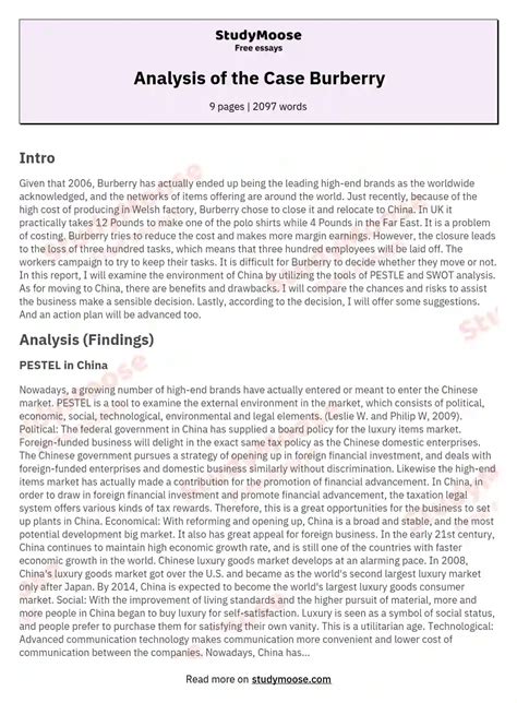 burberry case study answers|Burberry Case Study Notes & SWOT .